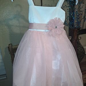 Elegant Pink and White Kids Dress